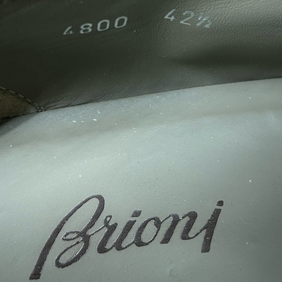 BRIONI size 9 1/2 (EU 42) Suede Canvas Brogue shoes main image 5
